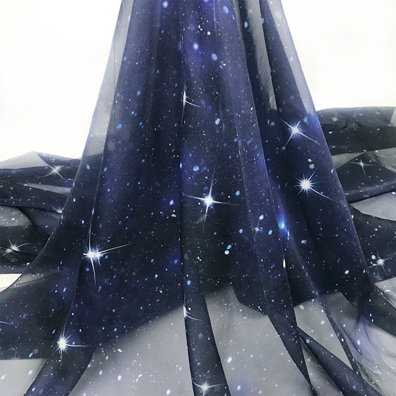 3D Printing On Fabric - 3D принт Galaxy Star узор шифоновый