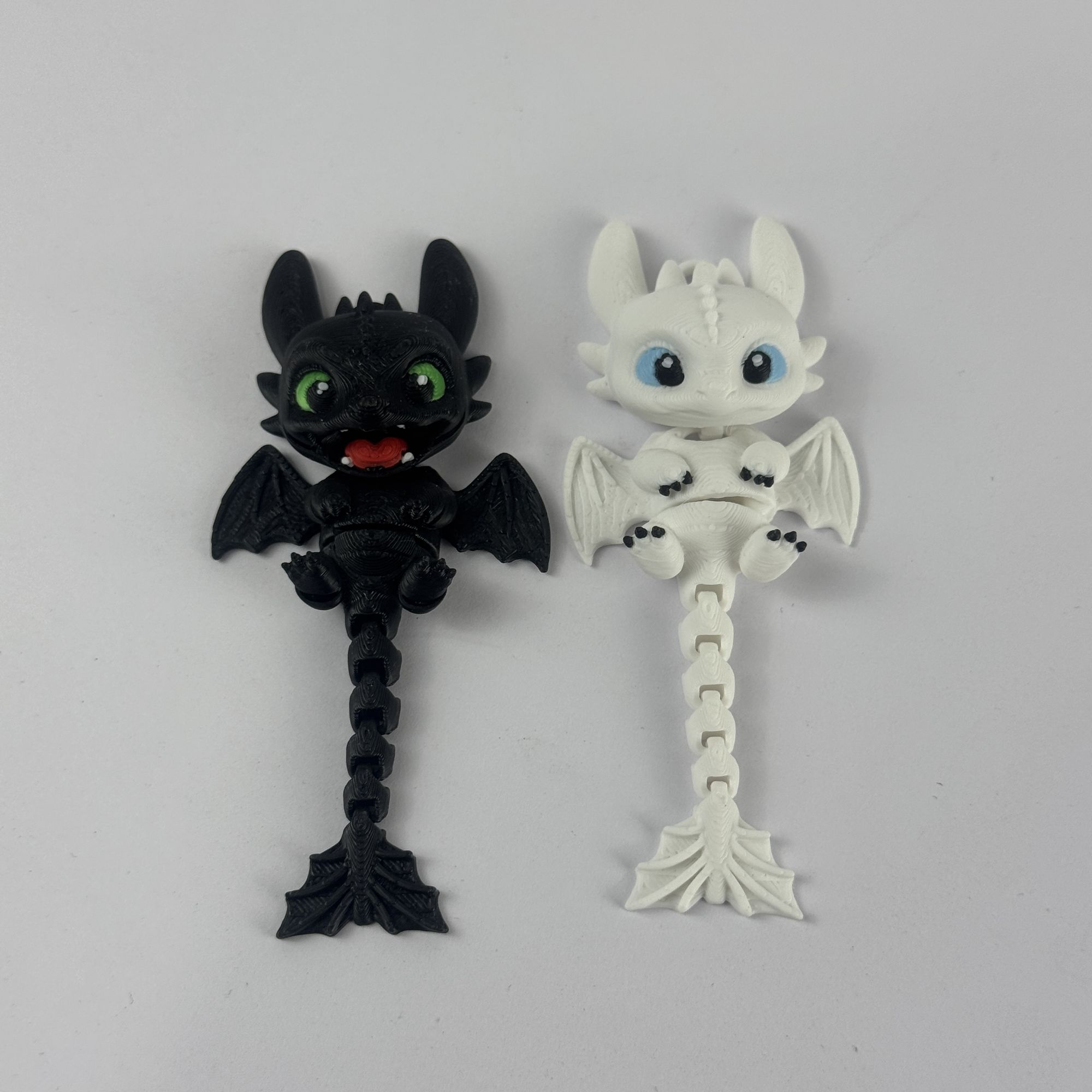 3D Printing Figure - 3D-печатный подвижный кулон-дракон: Ночная Фурия, Светлая