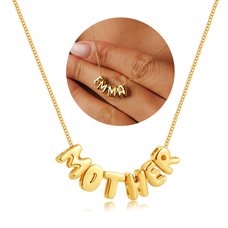 3D Printing Jewellery - Ожерелья с объемными буквами, персонализированные 3D-буквы-шары,