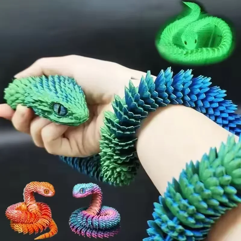 3D Printing Figure - 3D печатная змея, подвижный шарнир, игрушка-фигурка,