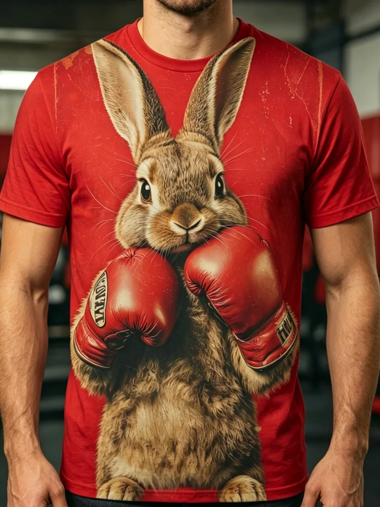 3D Printing Rabbit - Мужская футболка с 3D-принтом кролика, забавная