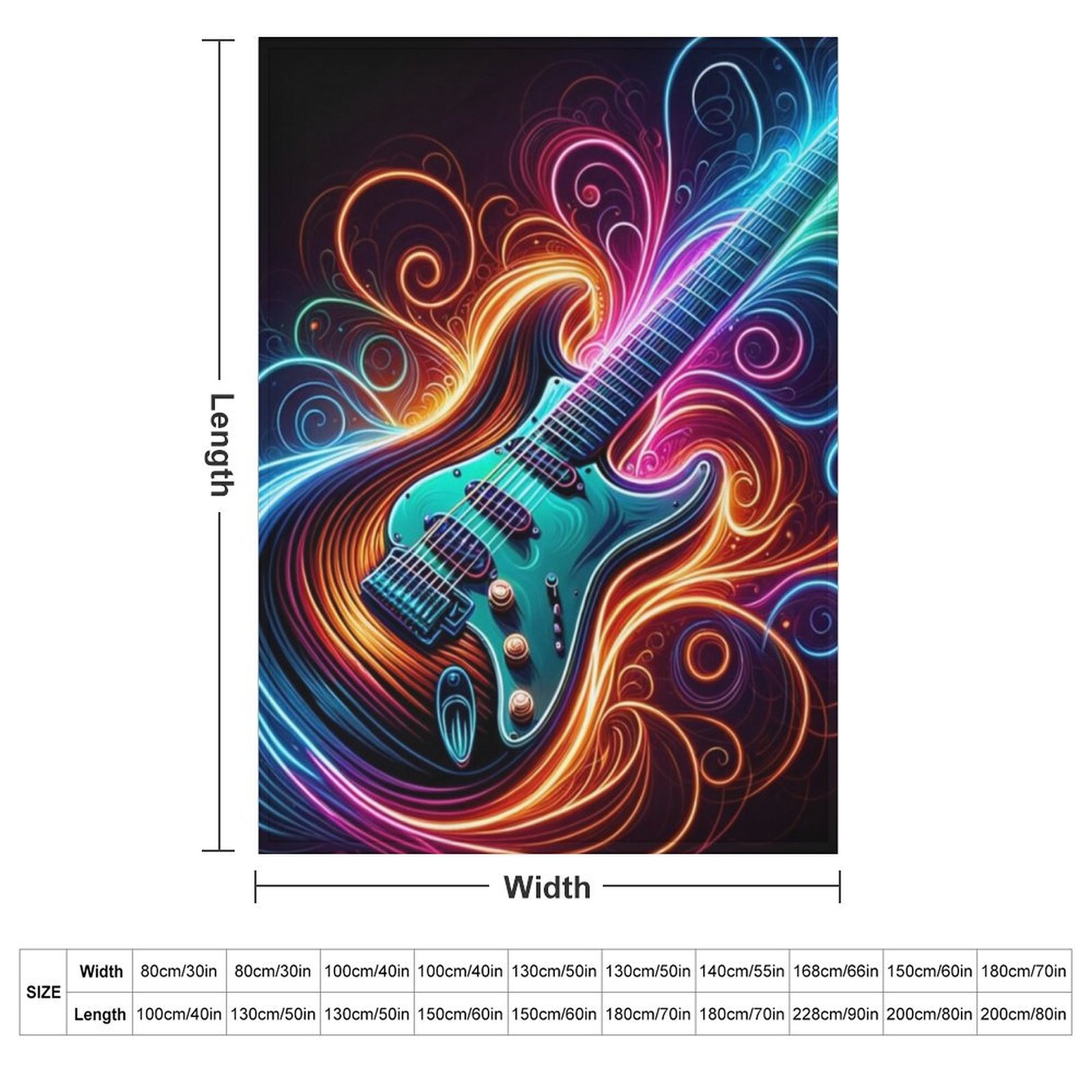 Neon Groove - Плед с дизайном  – обзор и цена 3D Printing Guitar
